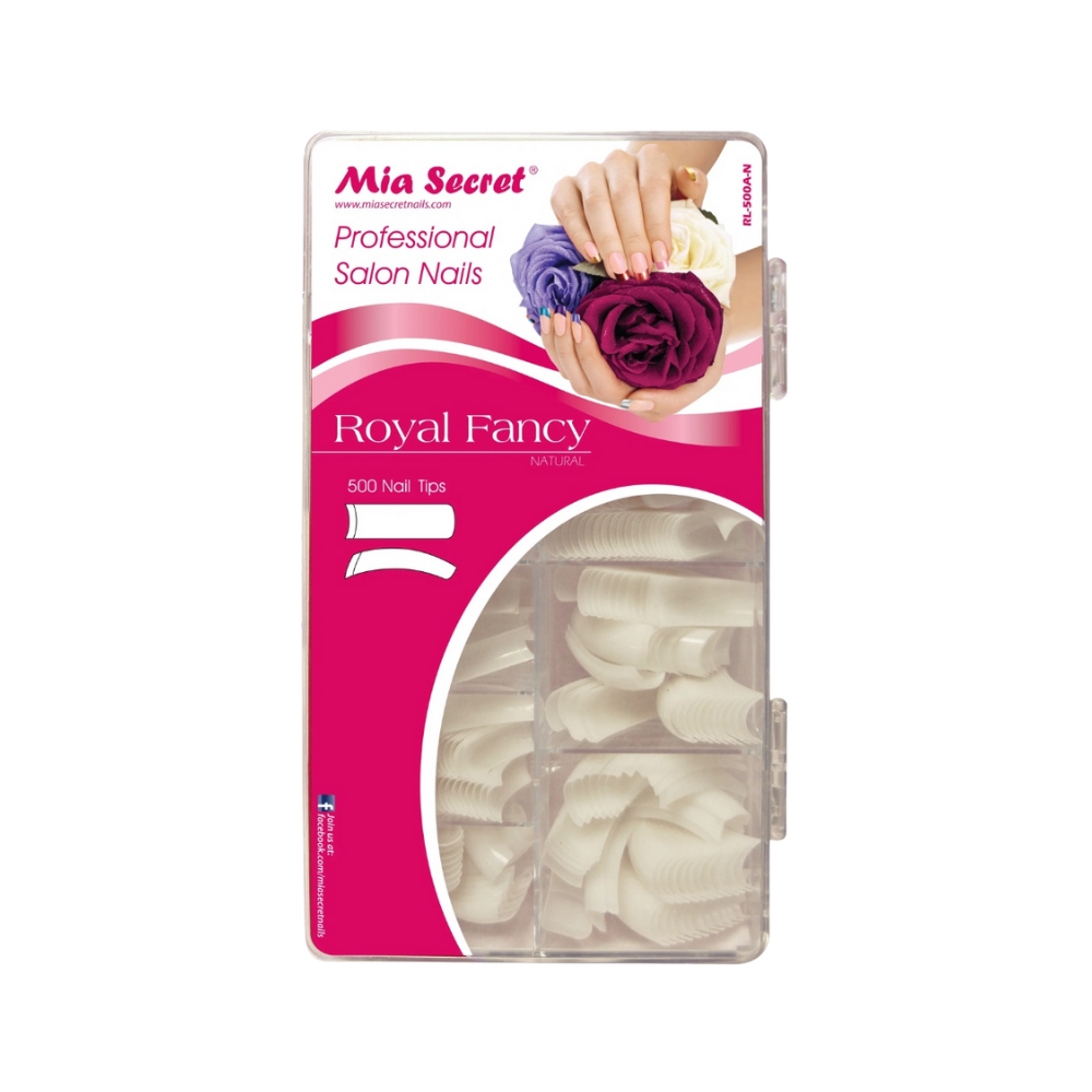 Manos y Pies - Kit 500 Nail Tips Royal Fancy Natural Mia Secret