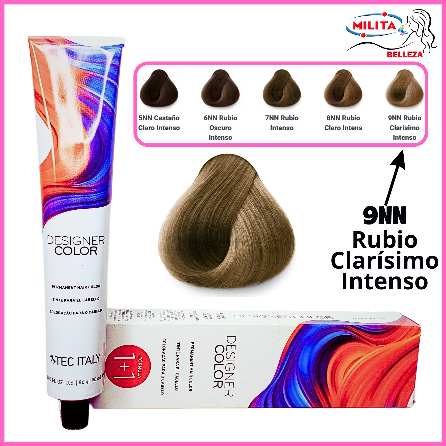 Tintes - Tinte Tec Italy Designer Color 9NN Rubio Clarísimo Intenso 90ml