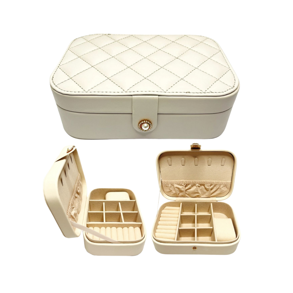 Accessories - Light Beige Portable Jewelry Box