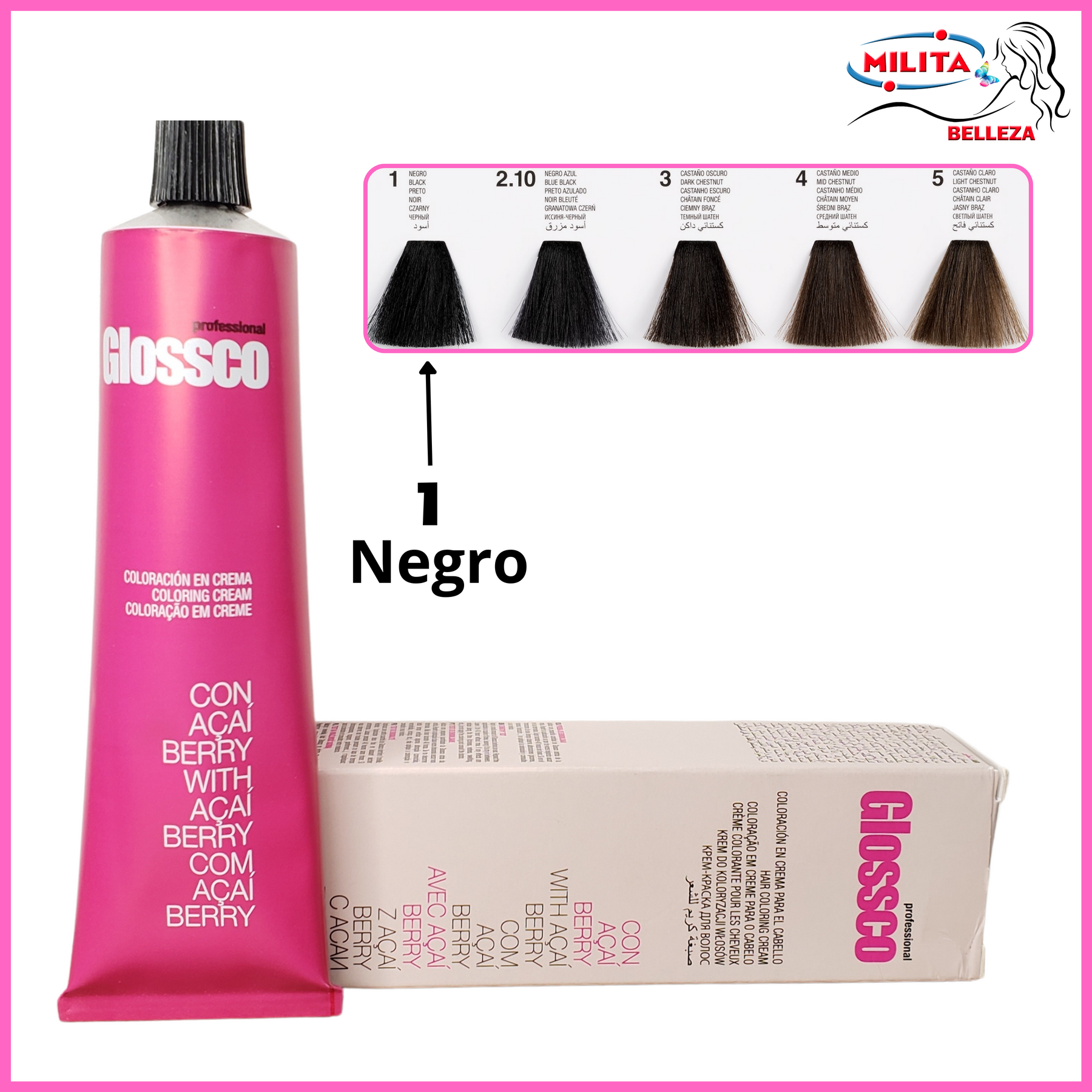 Tintes - Tinte Glossco 1 Negro 100ml