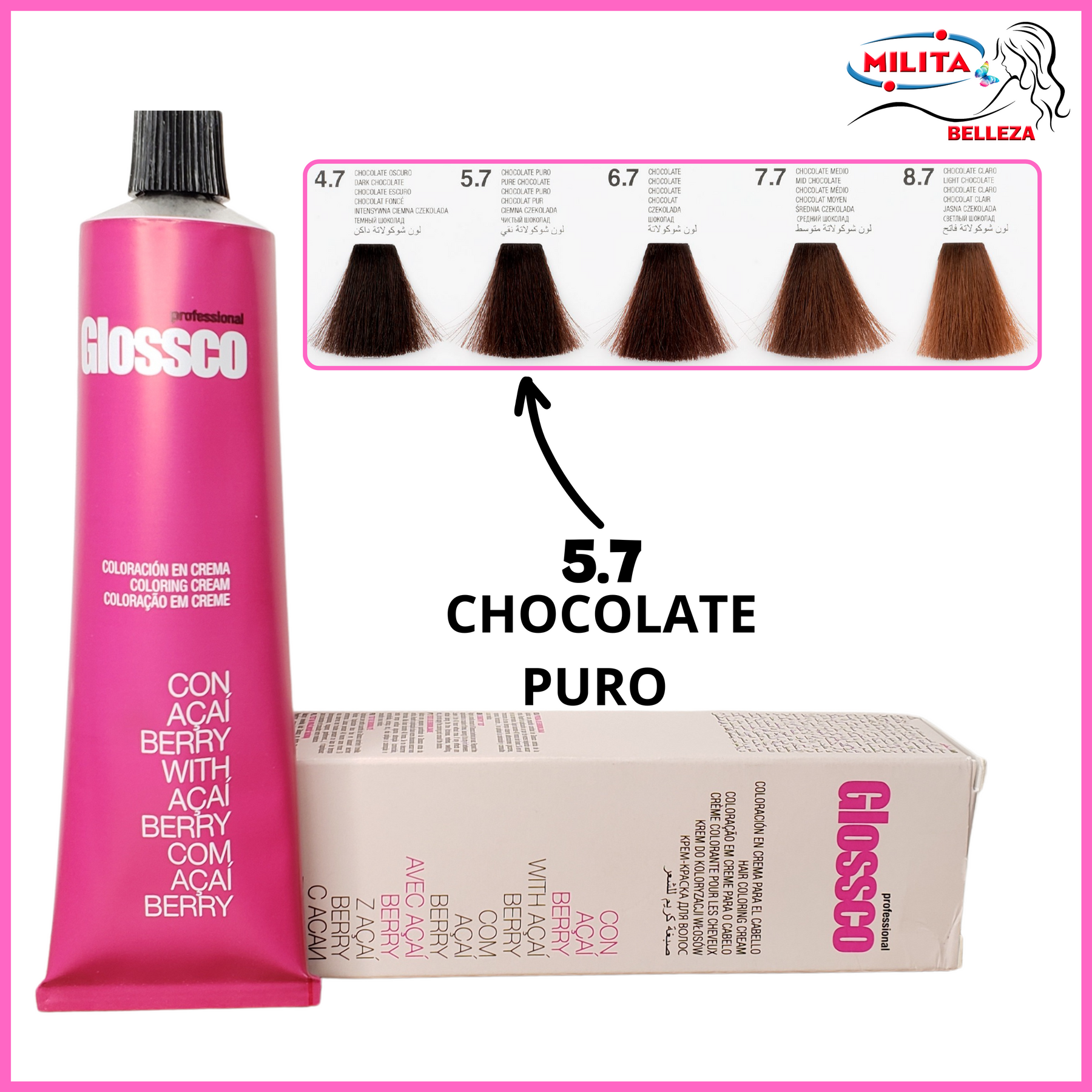 Tintes - Tinte Glossco 5.7 Chocolate Puro 100ml