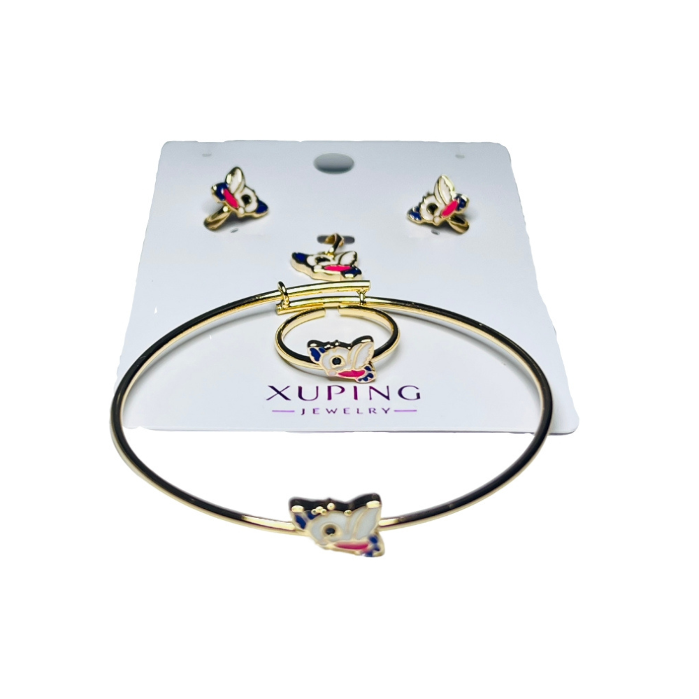 Jewelry - Earring + Pendant + Ring + Bracelet Set, 308AC Stainless Steel