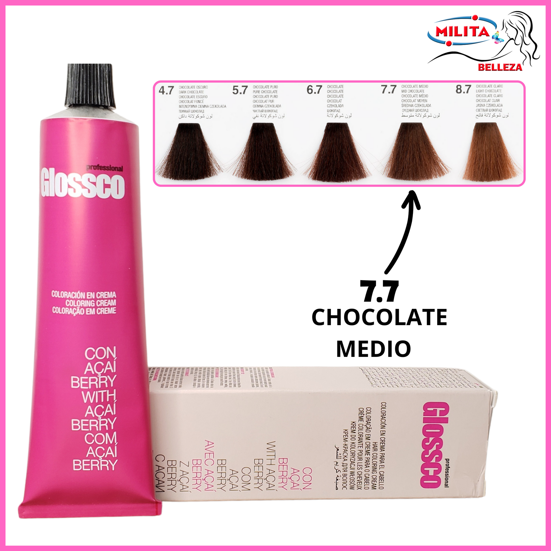 Tintes - Tinte Glossco 7.7 Chocolate Medio 100ml