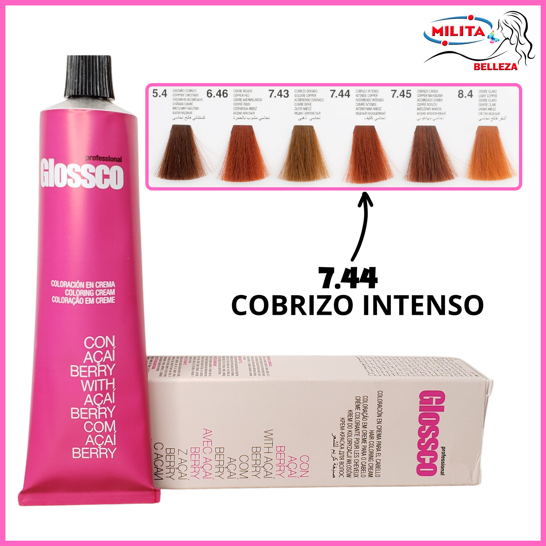 Tintes - Tinte Glossco 7.44 Cobrizo Intens 100ml