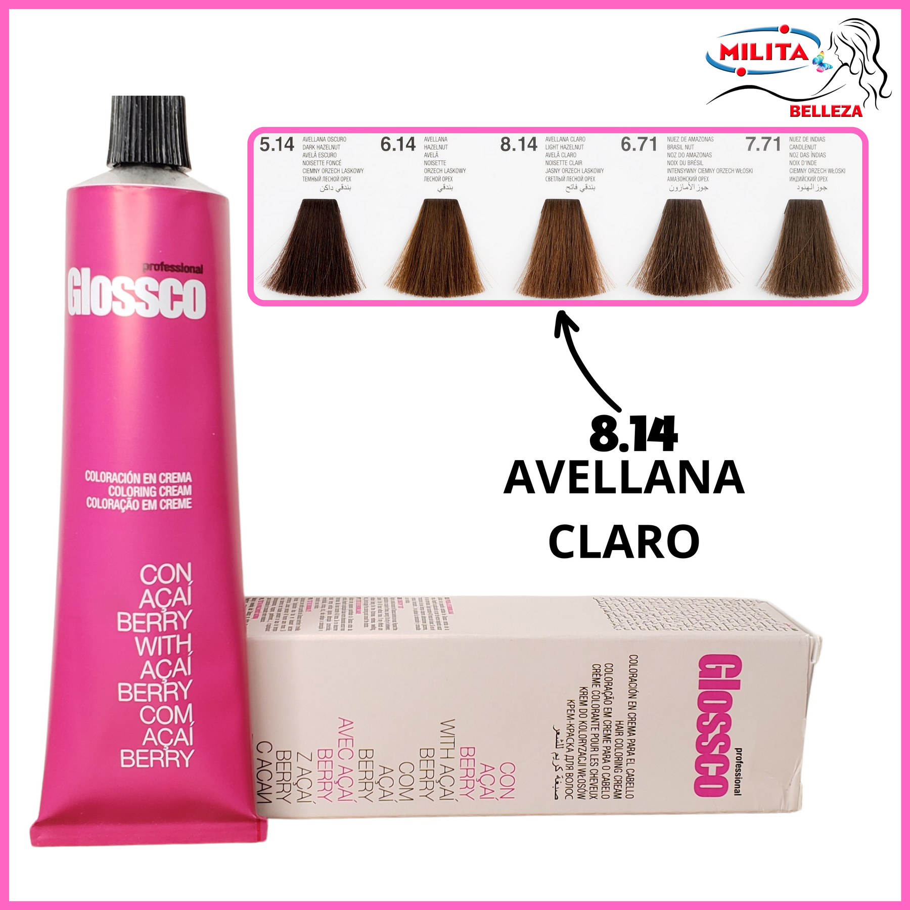 Tintes - Tinte Glossco 8.14 Avellana Claro 100ml