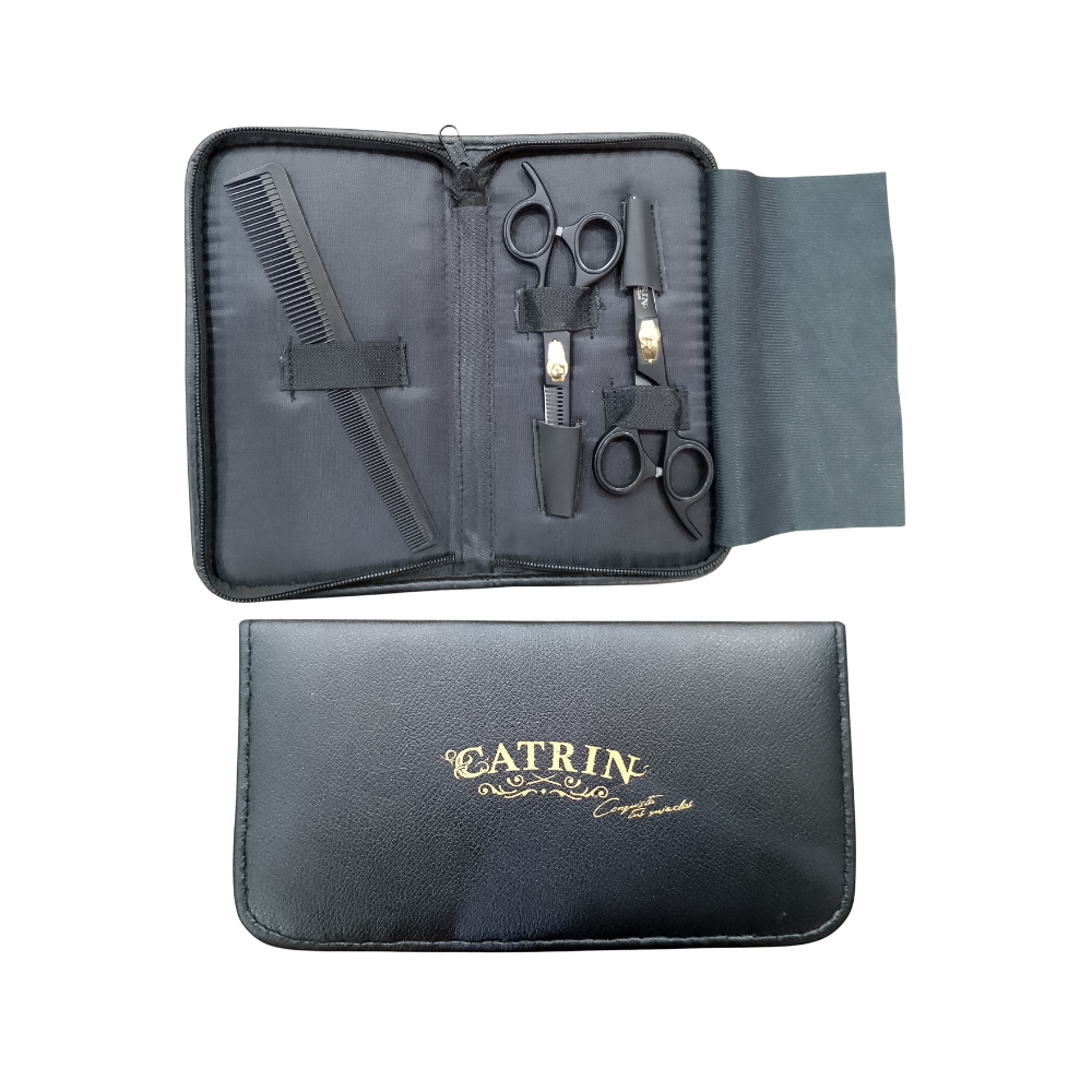 Tijeras de Cabello - Set de Tijeras Catrin Negro con dorado