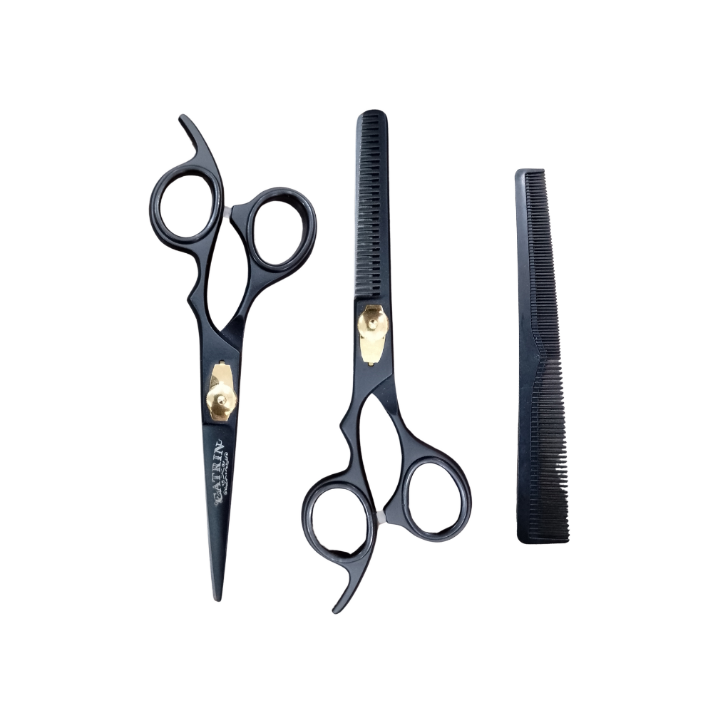 Tijeras de Cabello - Set de Tijeras Catrin Negro con dorado