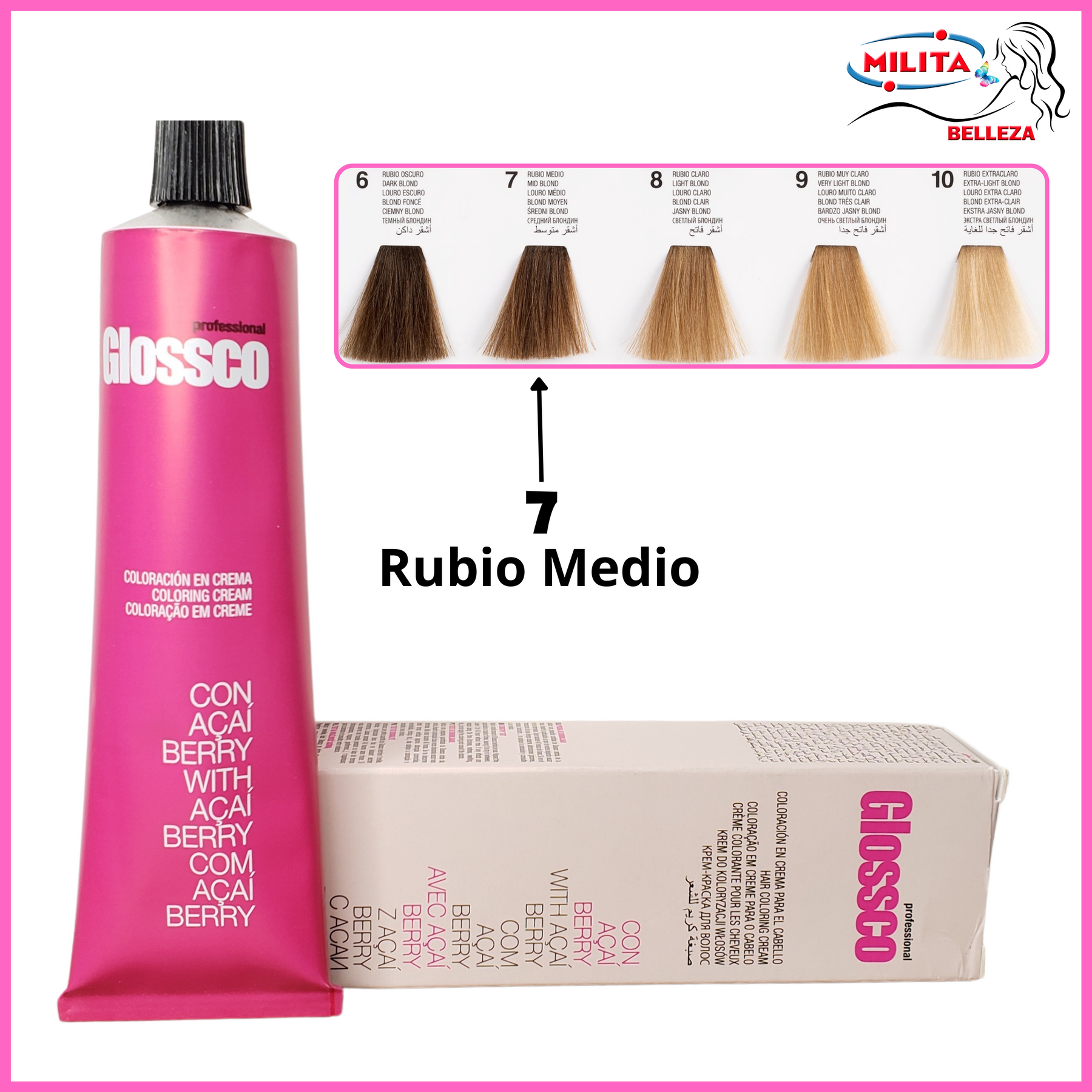 Tintes - Tinte Glossco 7 Rubio Medio 100ml