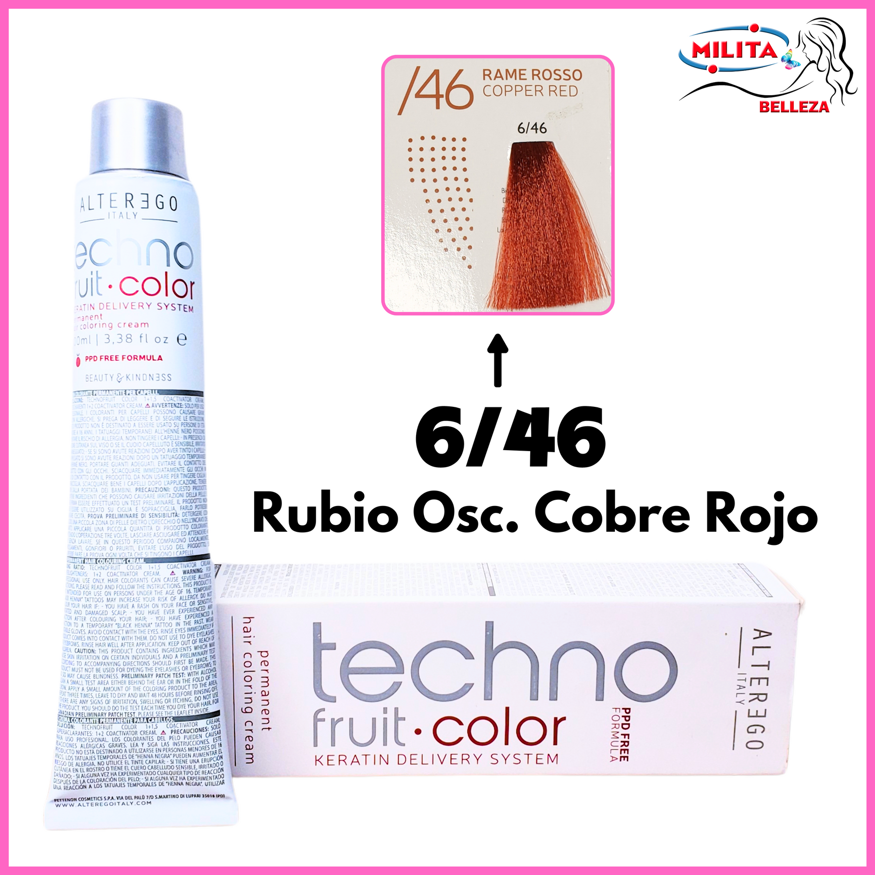 Tintes - Tinte ALTEREGO 6/46 Rubio Osc. Cobre Rojo