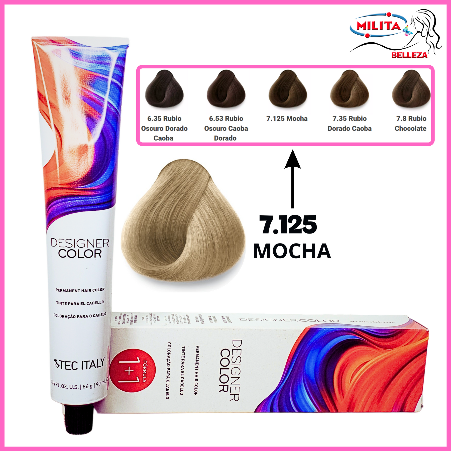 Tintes - Tinte Tec Italy Designer Color 7.125 Mocha 90ml