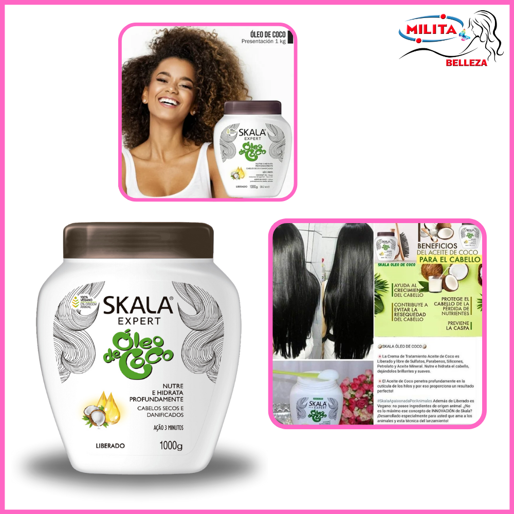 Cabello - Crema Para Cabello Para Peinar Oleo de Coco 1000g Skala