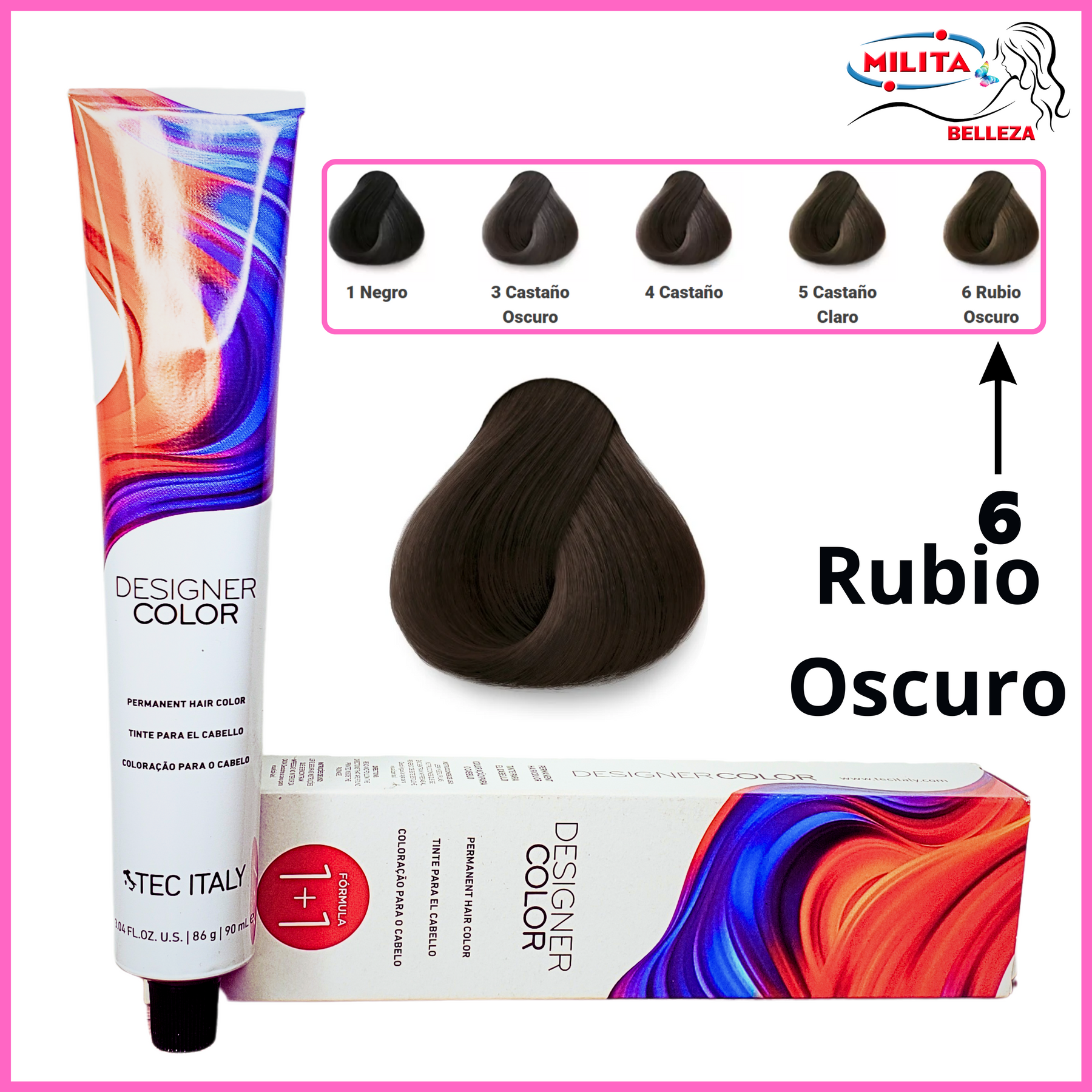 Tintes - Tinte Tec Italy Designer Color 6 Rubio Oscuro 90ml