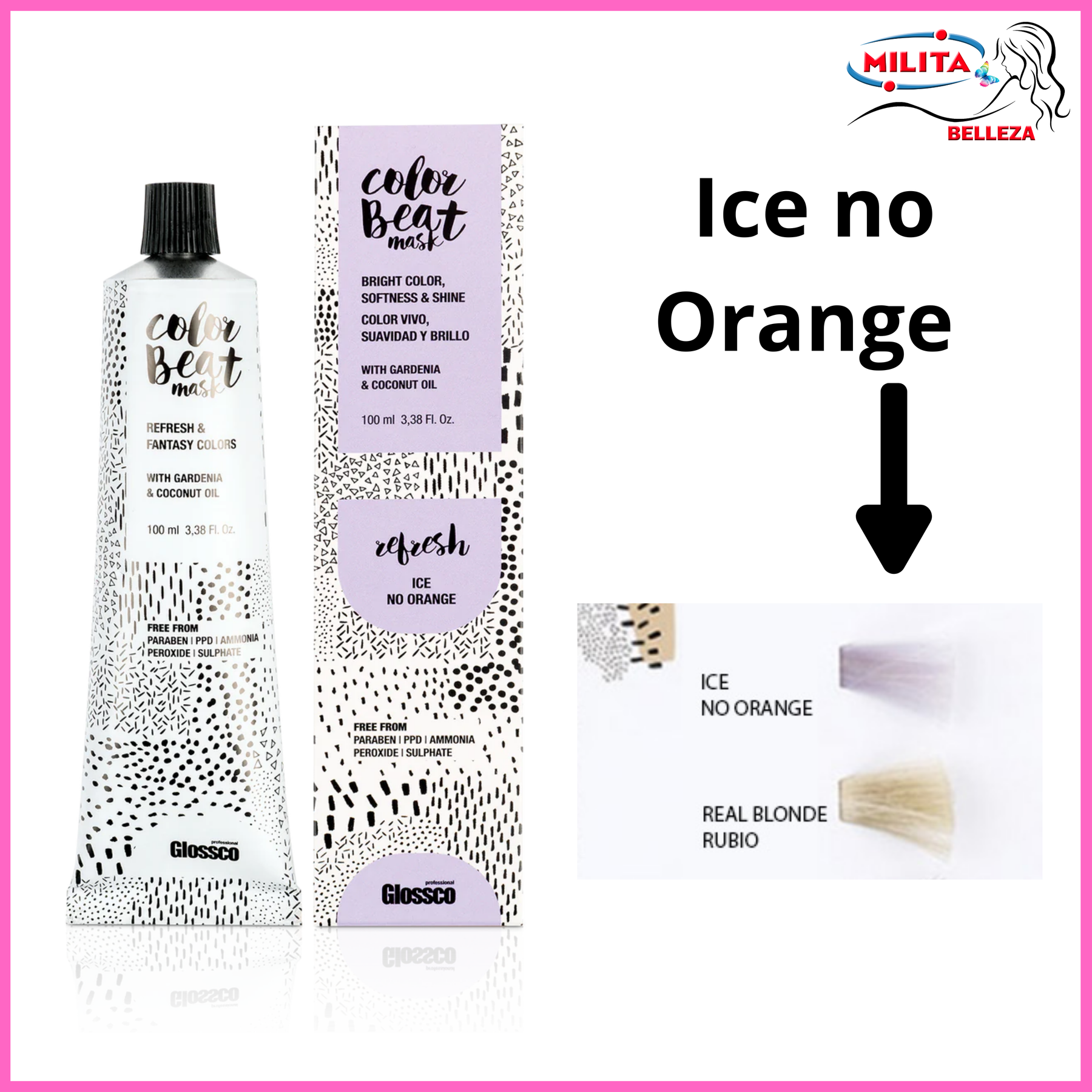 Tintes - Tinte Glossco Fantasía Color Beat Mask Ice No Orange 100ml