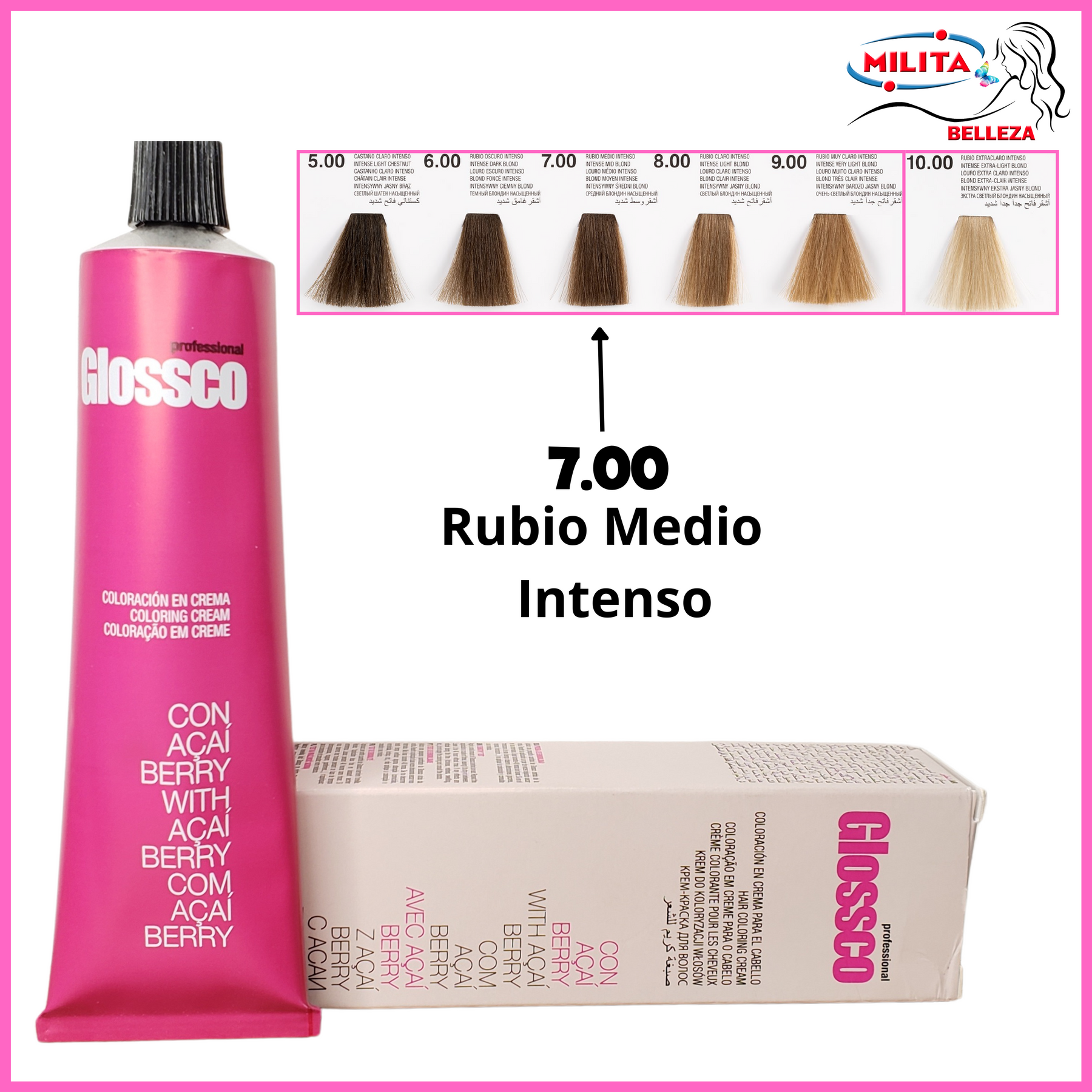 Tintes - Tinte Glossco 7.00 Rubio Medio Intenso 100ml